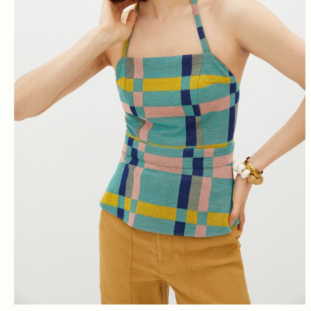 Eva Franco Mod Plaid Halter Top